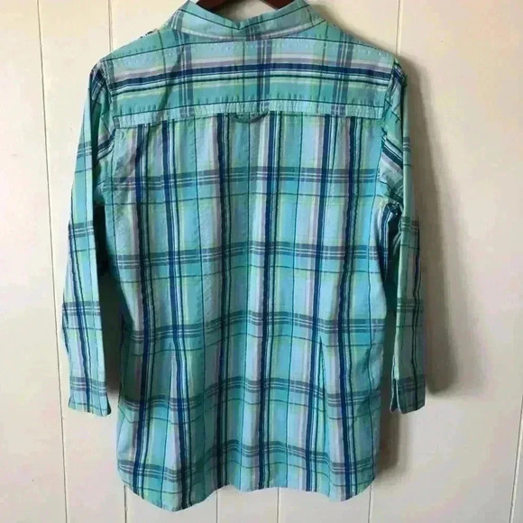 L.L.Bean Women’s Button Down Plaid Cotton Top Shirt Size M - Picture 5 of 8